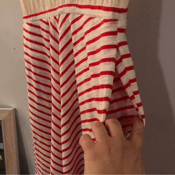 Comme Toi Cream and Red Striped Sleeveless Dress - Size Small - Picture 8 of 10